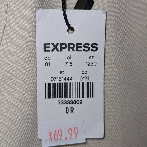 Express 0R Mid-Rise Flare Jeans Creme - Picture 3 of 4